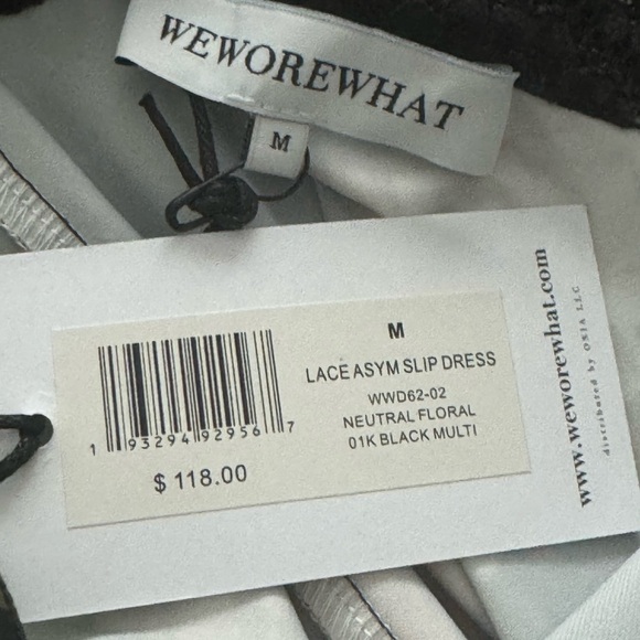 WeWoreWhat Asymmetrical Slip Lace Bodice Floral Print Sleeveless Mini Dress NEW - Picture 6 of 7